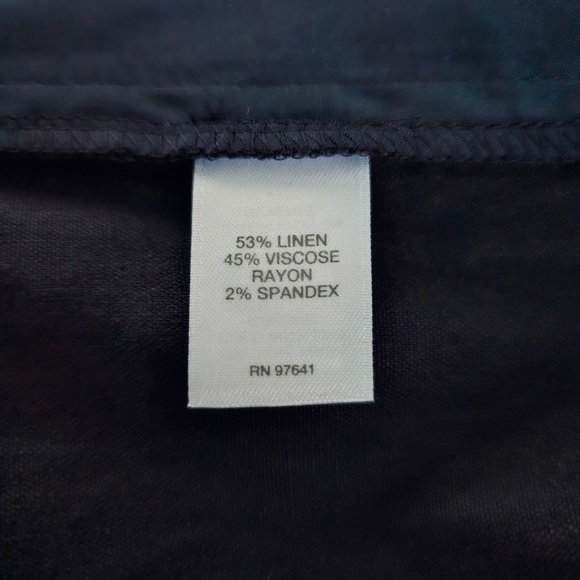 J. Jill Linen Stretch Pull On Pants color Navy Blue - Picture 10 of 11